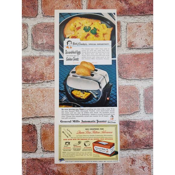 1950 Betty Crocker Special Breakfast Recipe Shiny Toaster Vtg Print Ad Kitchen - Picture 2 of 6